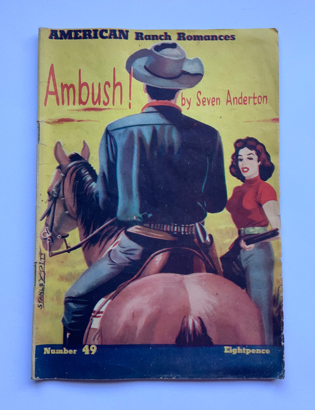 AMBUSH American Ranch Novels Australian pulp fiction WESTERN book with STANLEY PITT cover